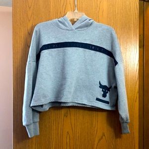 Women’s under armor, loose, crop sweatshirt, hoodie, the rock brand